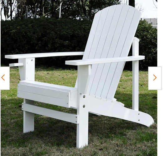 Outsunny 38.25 in. W x 28.5 in. D x 36.5 in. H White Wood Adirondack Armchair!

-Brand new in the box (White - One Chair Only)