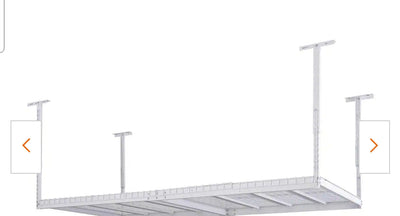 Husky Adjustable Height Overhead Ceiling Mount Garage Rack in White (42 in. H x 96 in. W x 48 in. D)!

-Brand new in the box