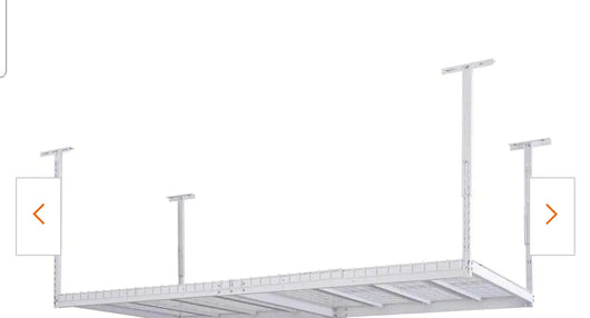 Husky Adjustable Height Overhead Ceiling Mount Garage Rack in White (42 in. H x 96 in. W x 48 in. D)!

-Brand new in the box