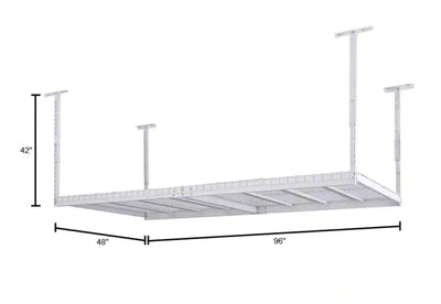 Husky Adjustable Height Overhead Ceiling Mount Garage Rack in White (42 in. H x 96 in. W x 48 in. D)!

-Brand new in the box