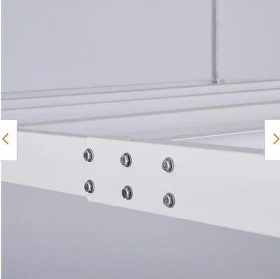 Husky Adjustable Height Overhead Ceiling Mount Garage Rack in White (42 in. H x 96 in. W x 48 in. D)!

-Brand new in the box