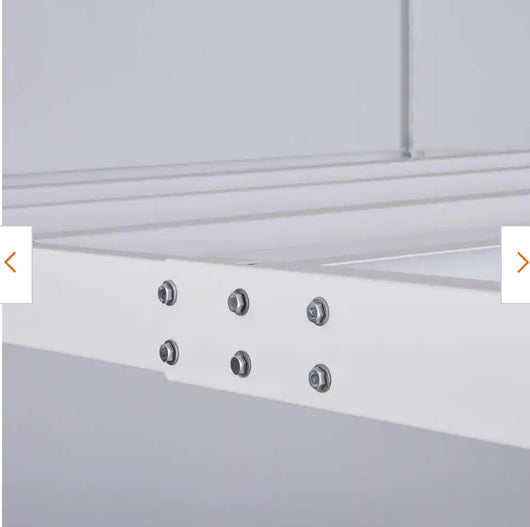 Husky Adjustable Height Overhead Ceiling Mount Garage Rack in White (42 in. H x 96 in. W x 48 in. D)!

-Brand new in the box