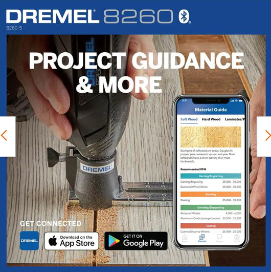 Dremel 8260 12VLi-Ion Variable Speed Cordless Smart Rotary Tool with Brushless Motor,5 accessories,3Ah Battery,Charger,Tool Bag!

-Brand new in the carry Case