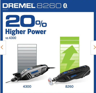 Dremel 8260 12VLi-Ion Variable Speed Cordless Smart Rotary Tool with Brushless Motor,5 accessories,3Ah Battery,Charger,Tool Bag!

-Brand new in the carry Case