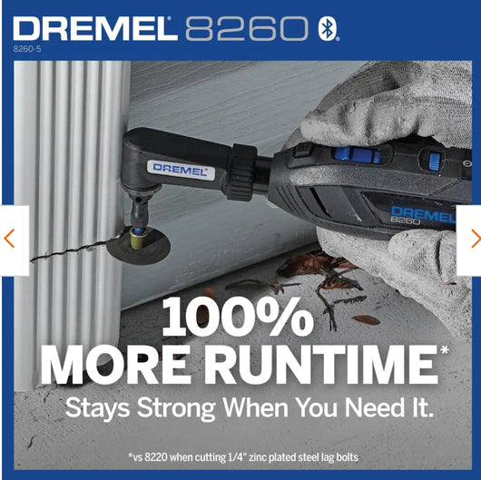 Dremel 8260 12VLi-Ion Variable Speed Cordless Smart Rotary Tool with Brushless Motor,5 accessories,3Ah Battery,Charger,Tool Bag!

-Brand new in the carry Case