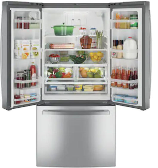 GE  24.8-cu ft French Door Refrigerator with Ice Maker (Stainless Steel) ENERGY STAR!

-Brand new but may have some small scratchs from shipping, photos shown