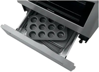 Frigidaire  30-in Smooth Surface 5 Elements 5-cu ft Self-Cleaning Freestanding Electric Range (Easycare Stainless Steel)!

-Brand new, has one very small indent on the bottom left side, photos shown