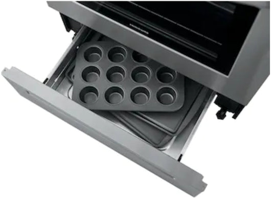 Frigidaire  30-in Smooth Surface 5 Elements 5-cu ft Self-Cleaning Freestanding Electric Range (Easycare Stainless Steel)!

-Brand new, has one very small indent on the bottom left side, photos shown