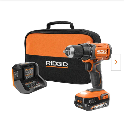 Rigid 18V Cordless 1/2 in. Drill/Driver Kit with (1) 2.0 Ah Battery and Charger!

-Brand new in the carry Case