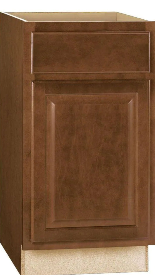 Hampton Bay Assembled 18x34.5x24 in. Base Kitchen Cabinet with Ball-Bearing Drawer Glides in Cognac!

-Brand new out of the box