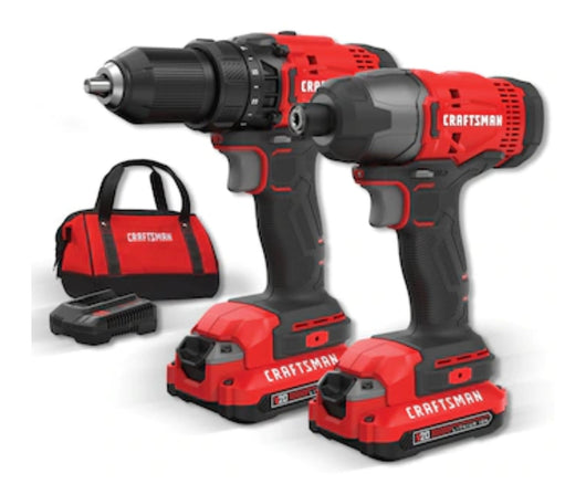 CRAFTSMAN  V20 2-Tool 20-Volt Max Power Tool Combo Kit with Soft Case (2-Batteries Included and Charger Included)!

-Brand new 