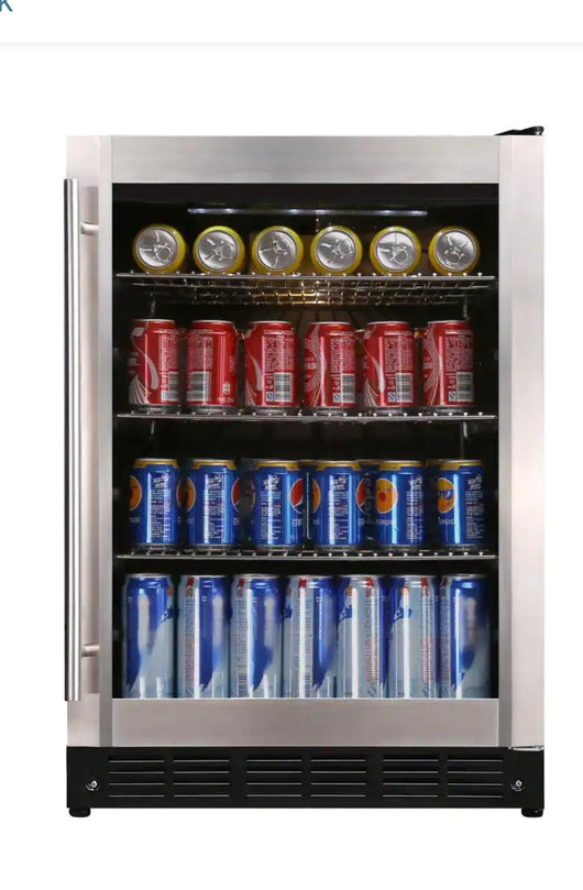 Magic Chef Beverage 23.4 in. 154 (12 oz.) Can Beverage Cooler, Stainless Steel!

-Brand new, does have one very small indent of the right side, photos shown

-CLEARANCE ITEM!!! - AUTOMATICALLY 20% OFF AT CHECKOUT!!! (PRICE AFTER 20% OFF = $299)