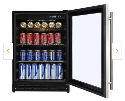 Magic Chef Beverage 23.4 in. 154 (12 oz.) Can Beverage Cooler, Stainless Steel!

-Brand new, does have one very small indent of the right side, photos shown

-CLEARANCE ITEM!!! - AUTOMATICALLY 20% OFF AT CHECKOUT!!! (PRICE AFTER 20% OFF = $299)