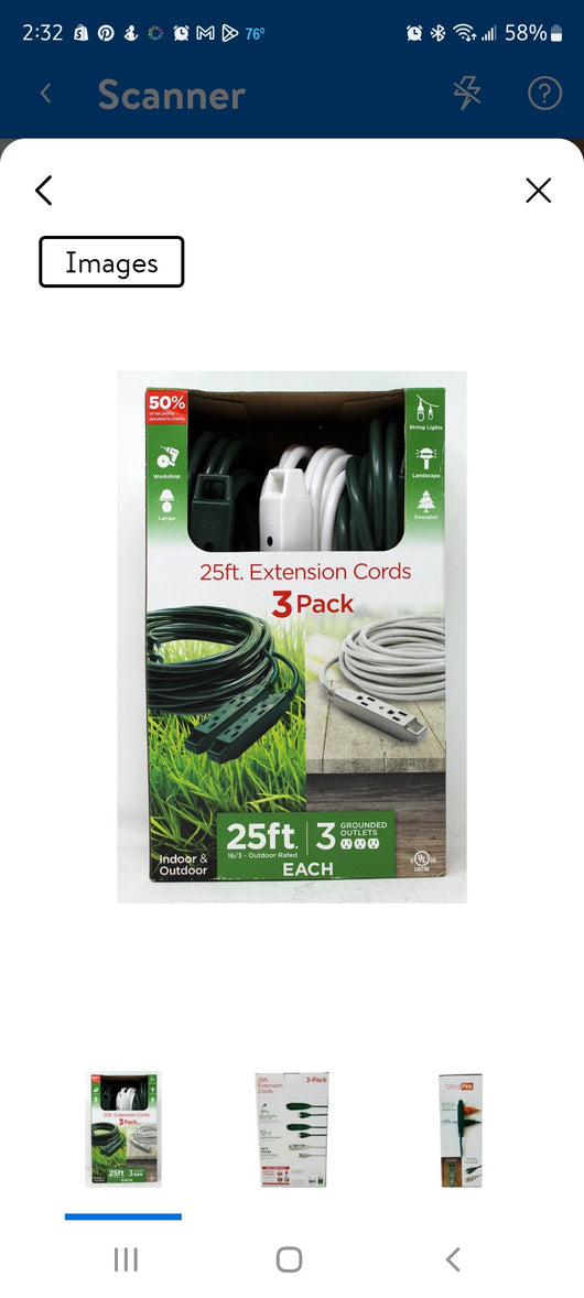 UltraPro 3 Pack Extension Cord