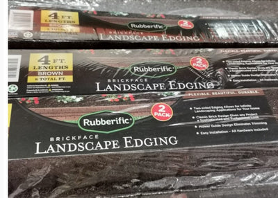 Rubberific 4-ft Brown Rubber Landscape Edging Section, 2-Pack (8 Total ft)**New**