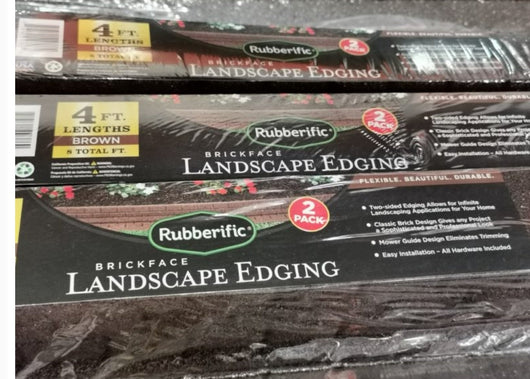 Rubberific 4-ft Brown Rubber Landscape Edging Section, 2-Pack (8 Total ft)**New**