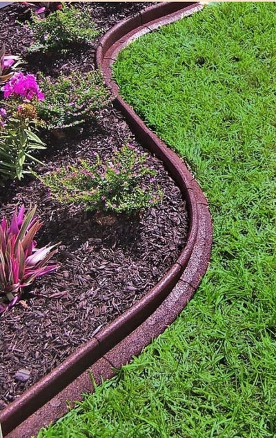 Rubberific 4-ft Brown Rubber Landscape Edging Section, 2-Pack (8 Total ft)**New**