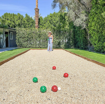GoSports 100mm Regulation Bocce Set with 8 Balls, Pallino, Case and Measuring Rope - Premium Official Size Set