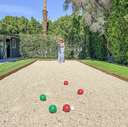 GoSports 100mm Regulation Bocce Set with 8 Balls, Pallino, Case and Measuring Rope - Premium Official Size Set