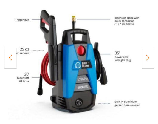 AR Blue Clean Universal Motor, 1600 PSI, Cold Water, Electric Pressure Washer, with Up to 1.7 GPM, BC111HS!

-Brand new in the box 