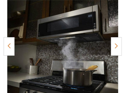 Whirlpool 1.1 cu. ft. Over the Range Low Profile Microwave Hood Combination in Fingerprint Resistant Stainless Steel!

-Brand new in the box