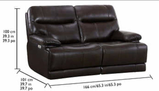 Ridgewin Leather Power Reclining Loveseat, Brown!! NEW OUT OF THE BOX - RIGHT SIDE HAS NO POWER!

-Brand new out of the box, but the right side has no power, left side works perfectly. (Photos Shown)