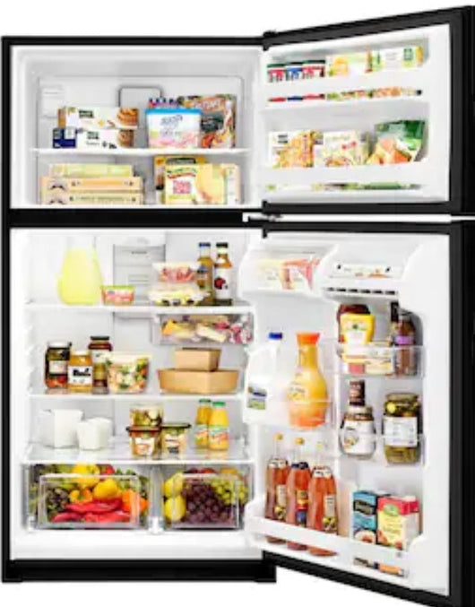 Whirlpool  20.5-cu ft Top-Freezer Refrigerator (Black)!

-Brand New - Scratch/DENT (Only scratch on this fridge is on the freezer door, photos shown)