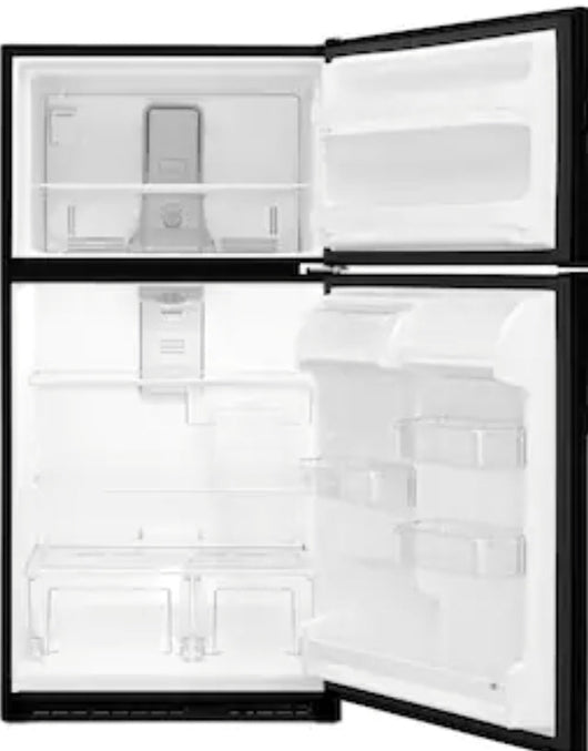 Whirlpool  20.5-cu ft Top-Freezer Refrigerator (Black)!

-Brand New - Scratch/DENT (Only scratch on this fridge is on the freezer door, photos shown)