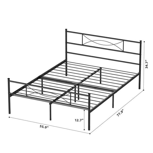 Full Size Metal Platform Bed Frame with Bowknot Headboard & Footboard Bedroom Furniture, Black!

-Brand new in the box 