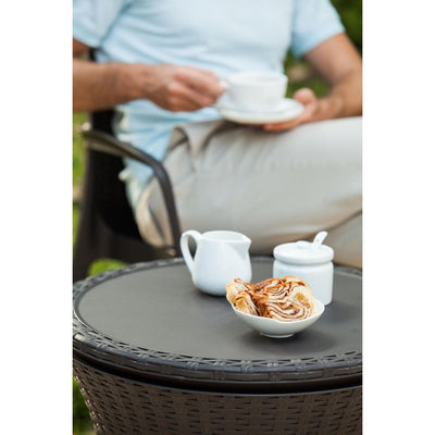 Keter Pacific 7.5 Gallon Cool Bar , Resin Outdoor Patio Beverage Cooler Table, Extra Storage, Rattan Look Brown!

-Brand new out of the box 