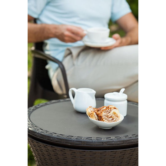Keter Pacific 7.5 Gallon Cool Bar , Resin Outdoor Patio Beverage Cooler Table, Extra Storage, Rattan Look Brown!

-Brand new out of the box 