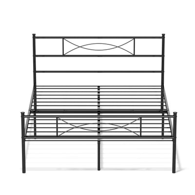 Full Size Metal Platform Bed Frame with Bowknot Headboard & Footboard Bedroom Furniture, Black!

-Brand new in the box 