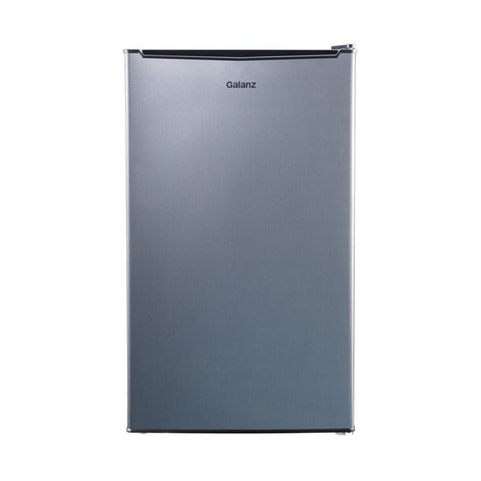 Galanz 3.3 cu ft One Door Mini Fridge, Estar, Stainless Steel Look! **New,small dents from shipping**