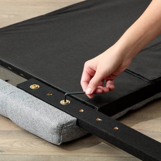 Rest Haven Eugene Square Tufted Upholstered Headboard, Full, Charcoal!

-Brand new in rhe box 