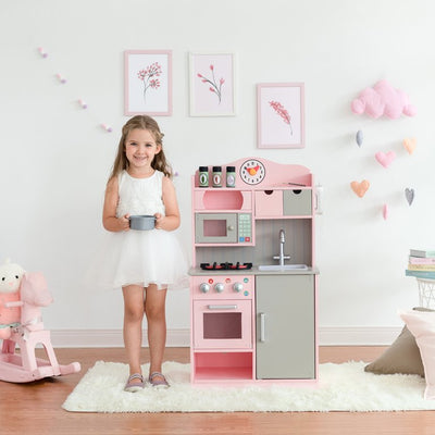 Teamson Kids Little Chef Florence, Kids Pretend Kitchen, Pink/Gray!

-Brand new in the box 
