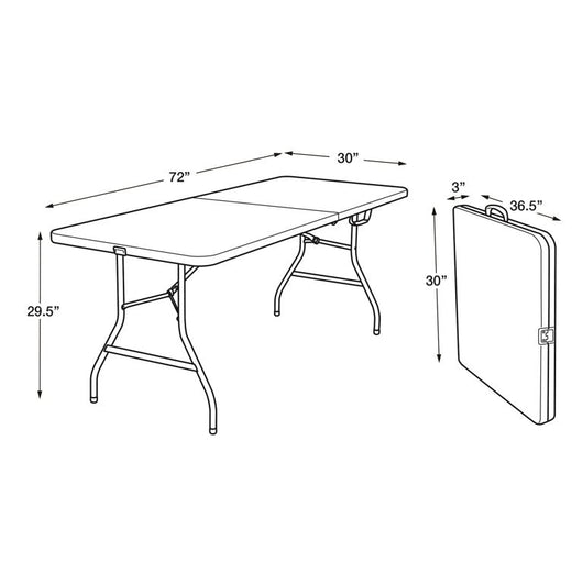 Cosco 6 Foot Centerfold Folding Table, Black!  -Brand new-