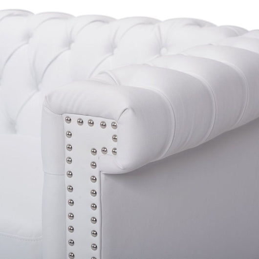 Noble House Kabella Tufted Chesterfield Faux Leather 3 Seater Sofa, White!    THIS SELLS FOR $518 AT WALLYWORLD!  ONLY $279 AT THE BIG CATCH !