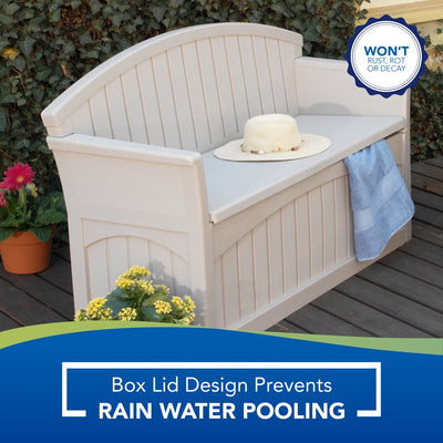 Suncast 50 Gallon Resin Outdoor Deck Storage Bench for Patio, Light Taupe!

-Brand new in the box 