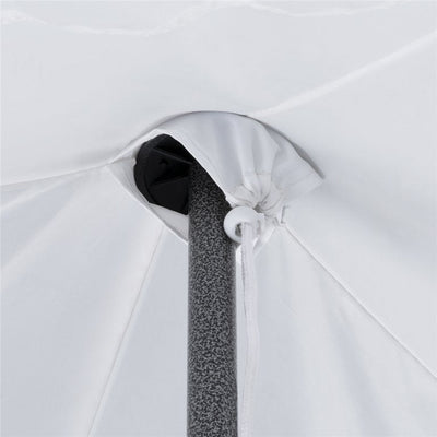Yaheetech Outdoor 10x10ft Commercial Pop-up Canopy Adjustable Waterproof Instant Tent Shelter with Wheeled Carry Bag Sand Bags, White! (NEW - ONE DAMAGED FOOT - PHOTS SHOWN)