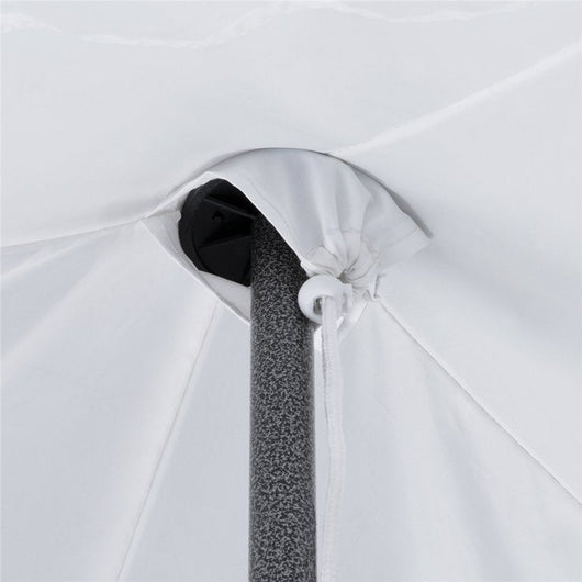 Yaheetech Outdoor 10x10ft Commercial Pop-up Canopy Adjustable Waterproof Instant Tent Shelter with Wheeled Carry Bag Sand Bags, White! (NEW - ONE DAMAGED FOOT - PHOTS SHOWN)