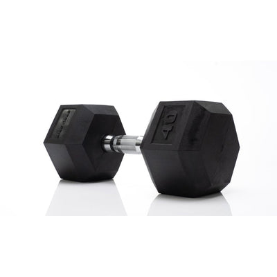 Tru Grit Fitness 40 lb Black Hex Rubber Dumbbell Weight With 360 Degree Welded Cast-iron Core - Set of 2! 

-Brand new out of the box