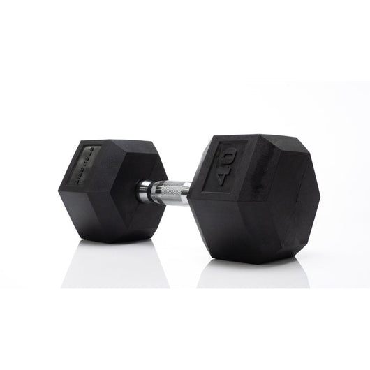 Tru Grit Fitness 40 lb Black Hex Rubber Dumbbell Weight With 360 Degree Welded Cast-iron Core - Set of 2! 

-Brand new out of the box