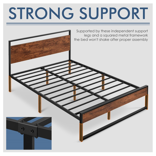 Yaheetech Rustic Metal Platform Bed, Full Size, Mahogany!

-Brand new in the box 