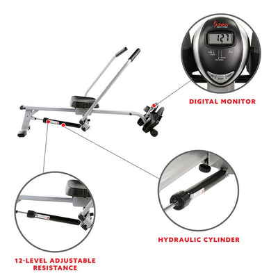 Sunny Health & Fitness Full Motion Cardio Rowing Machine Exercise Workout Rower w/ Hydraulic Cylinder and LCD Monitor, SF-RW5639!

-Brand new in the box
