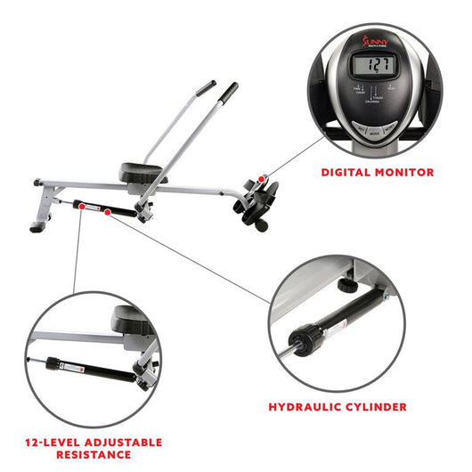 Sunny Health & Fitness Full Motion Cardio Rowing Machine Exercise Workout Rower w/ Hydraulic Cylinder and LCD Monitor, SF-RW5639!

-Brand new in the box