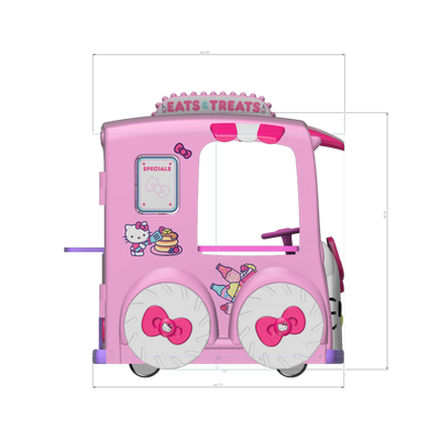 Hello Kitty 12 Volt “Eats and Treats” Sweet Food Truck Play-Center Ride-On!

-Brand new in the box