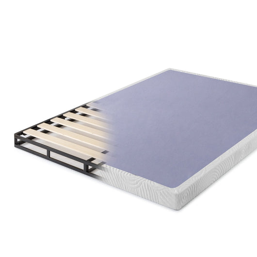 Zinus 4” Metal Box Spring with Wood Slats, Mattress Foundation, King