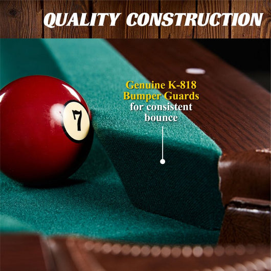Barrington 90" Ball and Claw Leg Billiard, Pool Table with Cue Rack and Dartboard Set!
