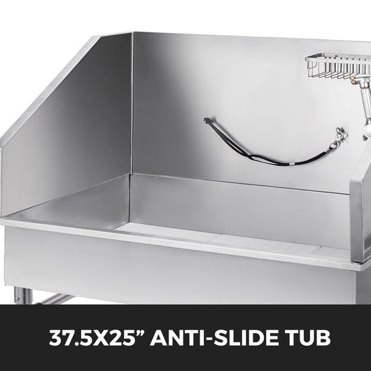 VEVOR 38 inch Dog Grooming Tub Stainless Steel Professional Pet Bathing Tub Small Medium Pet Grooming Tub with Faucet and Accessories Dog Washing Station Pet Bath Tub!

-Brand new and assembled (Accessories are in the original box)