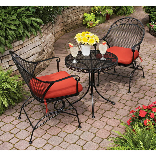 Better Homes & conversation patio Gardens Clayton Court Outdoor Metal 3-Piece Bistro Set, Red!  -Brand new and assembled